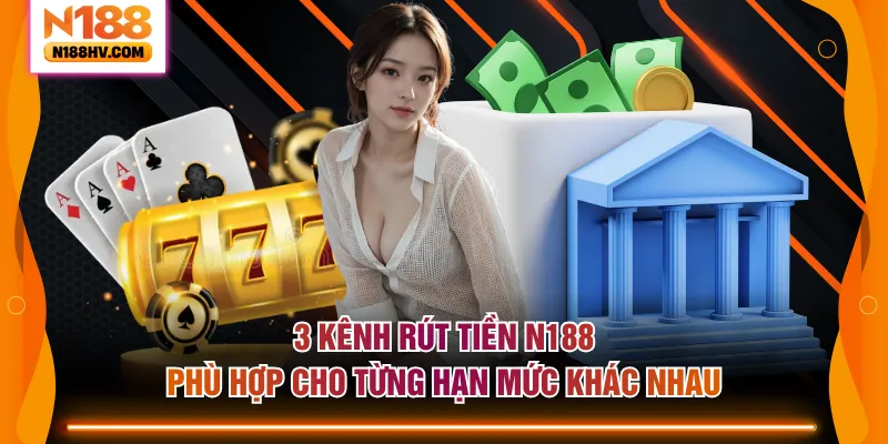 3 kênh rút tiền N188 phù hợp cho từng hạn mức khác nhau